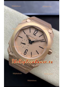 Bvlgari Octo Finissmo Edición Réplica a Espejo 1:1 Caja de Oro Rosado Arenada