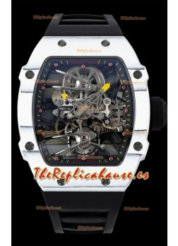 Richard Mille RM027-02 Rafael Nadal Genuino Movimiento Tourbillon Reloj Réplica a Espejo 1:1