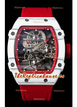Richard Mille RM027-02 Rafael Nadal Genuino Movimiento Tourbillon Reloj Réplica a Espejo 1:1