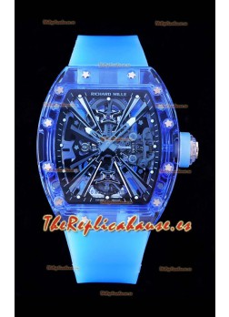 Richard Mille RM12-01 Caja de Zafiro con Genuino Movimiento Tourbillon Réplica Definitiva 1:1