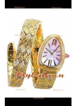 Bvlgari Edición Serpenti Edition Reloj Caja Oro Amarillo Dial MOP en Calidad Espejo 1:1