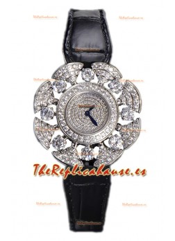 Bvlgari Divas's Edición Dream Reloj Caja en Acero - Bisel pavimentado Diamantes Réplica Suiza