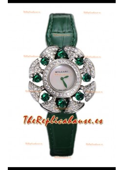 Bvlgari Divas's Edición Dream Reloj en Caja de Acero - Bisel pavimentado Diamantes Réplica Suiza