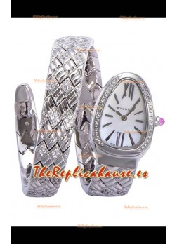 Bvlgari Edición Serpenti Reloj Caja Acero Dial Blanco en Calidad Espejo 1:1