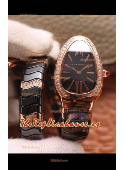 Bvlgari Edición Serpenti Reloj Réplica en Cerámica Negra Calidad a Espejo 1:1
