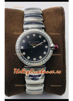 Bvlgari LVCEA Edition Reloj en Acero Inoxidable Dial Negro - Réplica a Espejo 1:1