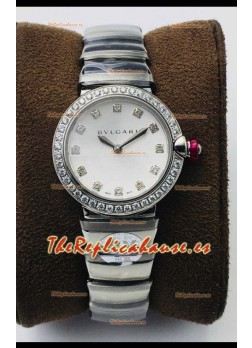Bvlgari LVCEA Edition Reloj en Acero Inoxidable Dial Blanco - Réplica a Espejo 1:1