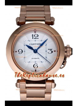 Pasha De Cartier Calidad Espejo 1:1 Reloj Automático Réplica Suiza 35MM Oro Rosado