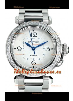 Pasha De Cartier Calidad Espejo 1:1 Reloj Automático Réplica Suiza 35MM Acero Inoxidable