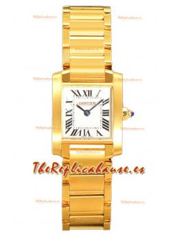 Cartier Tank Francaise Oro Amarillo Reloj Répolica de Cuarzo Suizo 25.70MM