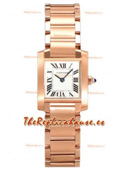 Cartier Tank Francaise Oro Rosado Reloj Réplica Cuarzo 25.70MM