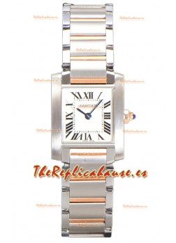 Cartier Tank Francaise Oro Rosado Dos Tonos Reloj Réplica Cuarzo Suizo 25.70MM