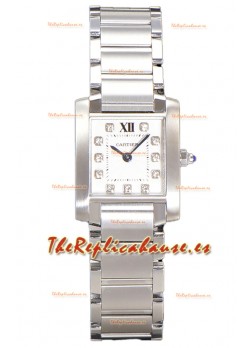Cartier Tank Francaise Acero Inoxidable Reloj Réplica de Cuarzo Suizo 25.70MM 