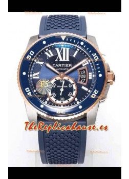 Calibre De Cartier Reloj 42MM Dial Azul Caja Acero - Reloj Réplica Espejo 1:1