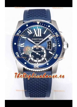 Calibre De Cartier Reloj 42MM Dial Azul Caja Acero - Reloj Réplica Espejo 1:1