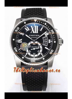 Calibre De Cartier Reloj 42MM Dial Negro Caja Acero - Reloj Réplica Espejo 1:1