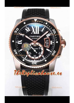 Calibre De Cartier Reloj 42MM Dial Negro Caja Acero Dos Tonos - Reloj Réplica Espejo 1:1