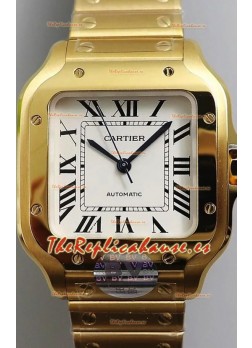 Santos De Cartier Réplica Espejo 1:1 - 36MM Oro Amarillo Reloj Movimiento Suizo