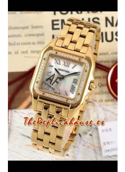 PANTHERE de Cartier Edición 27mm Dial Perla Reloj Réplica Suizo Espejo 1:1 Caja Oro Amarillo