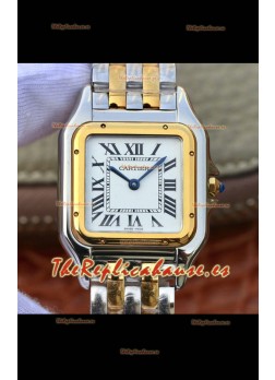 Cartier Edición PANTHERE Réplica a Espejo 1:1 2 Tonos Oro Amarillo Dial Blanco