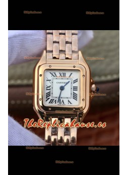 Cartier Edición PANTHERE Réplica a Espejo 1:1 Reloj Suizo Oro Rosado Dial Blanco