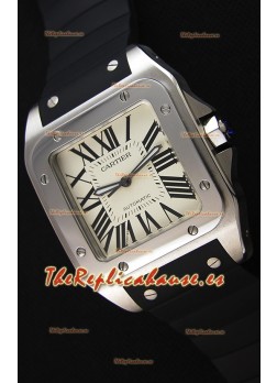 Cartier Santos De Cartier Reloj Réplica a Espejo 1:1 39MM Correa de Goma
