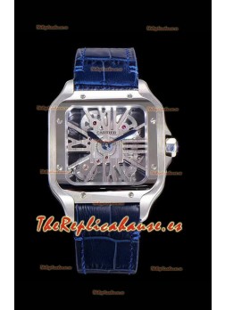 Cartier Santos DUMONT Skeleton Reloj Suizo de Acero Inoxidable