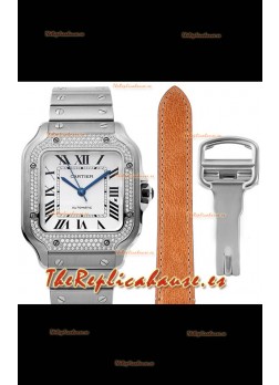 Cartier "Santos De Cartier" Mens XL Reloj Réplica a Espejo 1:1 Caja en Acero Inoxidable