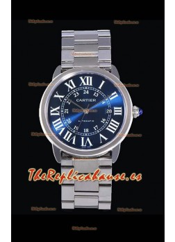 Cartier "Ronde De Cartier" Reloj Réplica a Espejo 1:1 Caja de Acero Inoxidable 904L en Dial Azul