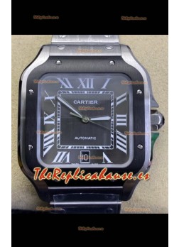 Cartier "Santos De Cartier" Dial Acero 904L Gris Réplica a Espejo 1:1 - 40MM Reloj Acero Inoxidable