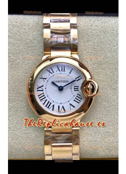 Ballon De Cartier Cuarzo Suizo Calidad Espejo 1:1 28MM Caja en Oro Rosado