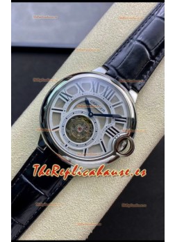 Ballon De Cartier Tourbillon Suizo Reloj Réplica a Espejo 1:1 Correa de Piel