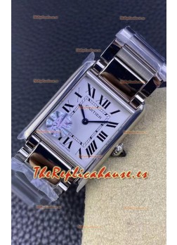 Cartier Tank Solo Reloj Cuarto Suizo Caja en Acero Inoxidable - Ancho 25.5MM Réplica Espejo 1:1
