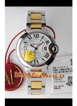 Ballon De Cartier Suizo Automático Calidad Espejo 1:1 33MM Caja Oro Amarillo 2 Tonos