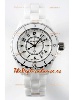 Chanel J12 Ladies Reloj Caja Cerámica Blanca Reloj Réplica Espejo 1:1