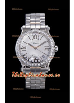 Chopard Happy Sport Reloj Réplica Suizo Automático a espejo 1:1 36MM Caja Acero 904L Dial Blanco