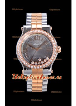 Chopard Happy Sport Reloj Réplica Suizo Automático a espejo 1:1 36MM Caja en Oro Rosado de dos Tonos