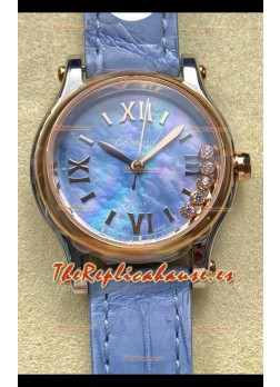 Chopard Happy Sport Reloj Espejo 1:1 Suizo Automático Reloj Réplica 36MM en Caja Oro Rosado