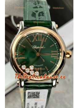 Chopard Super Clone Happy Sport Reloj Oro Rosadoen Dial Verde - Movimiento Automático 36MM