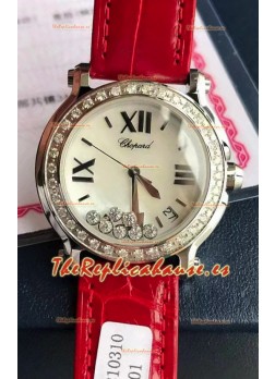 Chopard Happy Acero Inoxidable Reloj Cuarzo Suizo Replica a Espejo 1:1 - Diamantes Genuinos