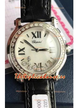 Chopard Happy Acero Inoxidable Reloj Cuarzo Suizo Replica a Espejo 1:1 - Diamantes Genuinos