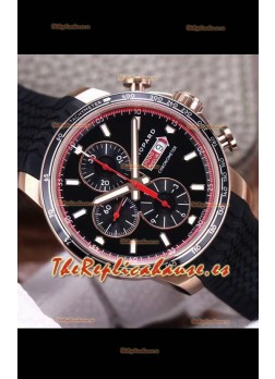 Chopard Classic Racing Chronograph 1:1 Mirror Replica Watch in Rose Gold Casing - Black Dial 