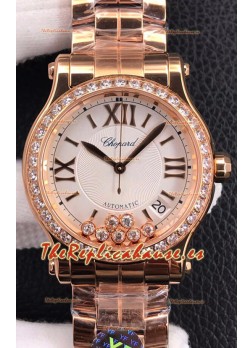Chopard Happy Sport Reloj Réplica Suizo Automático a espejo 1:1 en Oro Rosado - 36MM Ancho