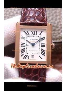 Cartier Tank Solo Reloj Suizo Automático chapado en Oro Rosado 31MM Ancho