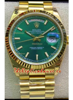 Rolex Day Date 118238 Presidential Reloj Oro Amarillo 18K 36MM - Dial Verde Calidad a Espejo 1:1