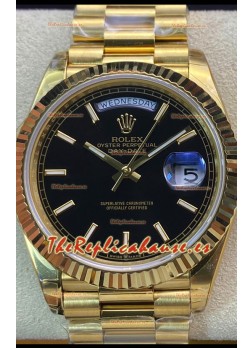 Rolex Day Date Presidential Reloj Oro Amarillo 18K 36MM - Dial Negro Calidad a Espejo 1:1