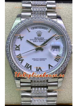 Rolex Day Date Presidential M128349RBR-0026 Acero 904L 36MM - Dial Blanco Romanos Calidad a Espejo 1:1