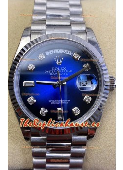 Rolex Day Date Presidential Acero 904L 36MM - Dial Azul Calidad a Espejo 1:1