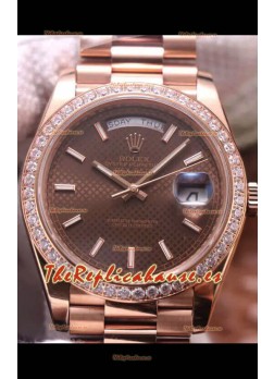 Rolex Day Date Presidential Acero 904L Oro Rosado 40MM - Dial Marrón Calidad a Espejo 1:1
