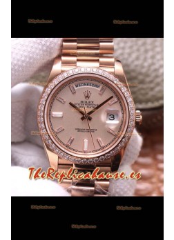 Rolex Day Date Presidential Acero 904L Oro Rosado 40MM - Dial Oro Calidad a Espejo 1:1